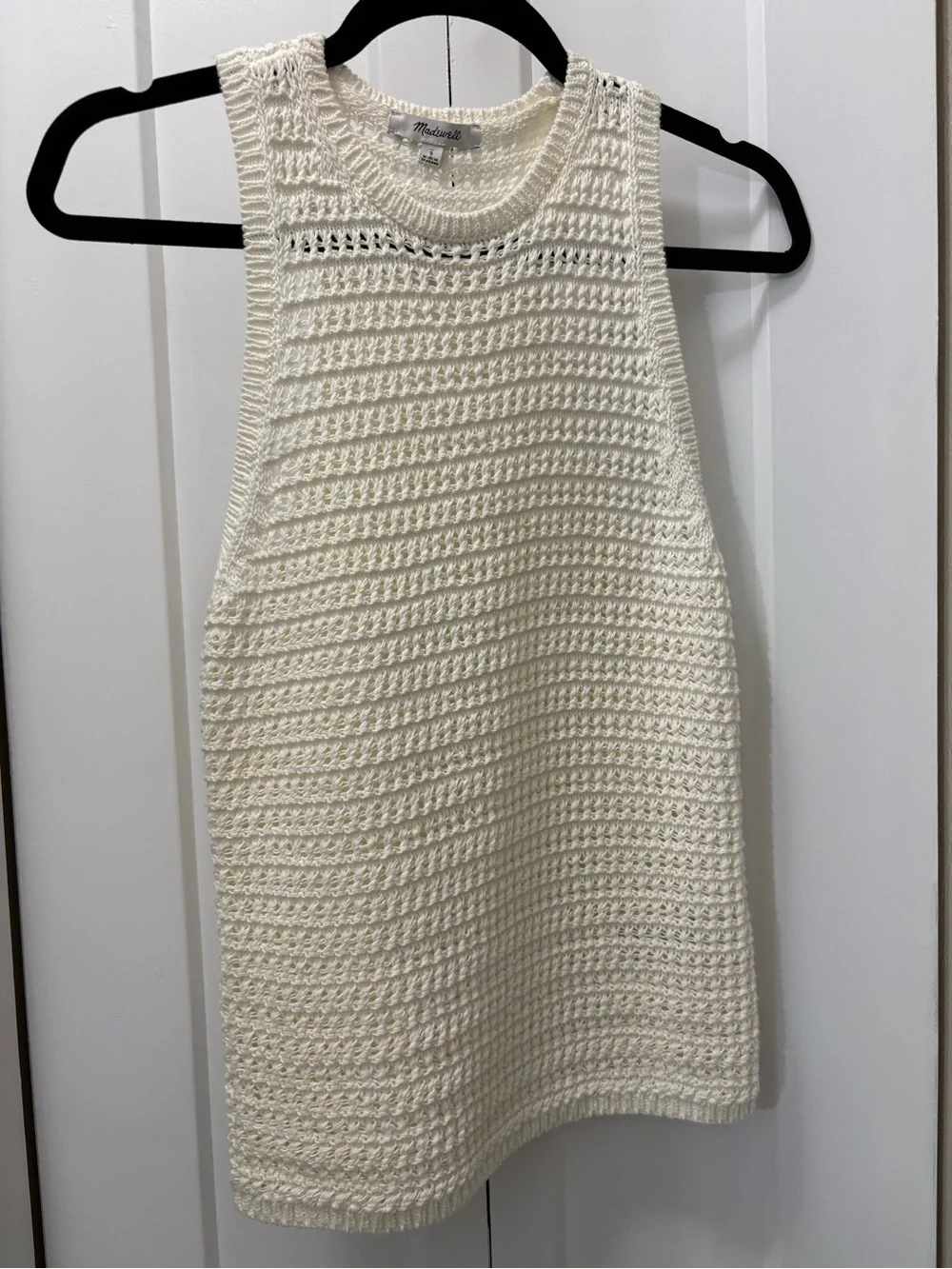Madewell NWT Cream Knit Sleeveless Tank Top Minimalism size S